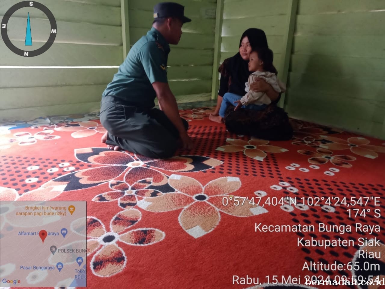 Rabu 15 Mei, Koramil 06/Pwk Sabak Auh Pengecekan anak stunting di Kampung Bungaraya