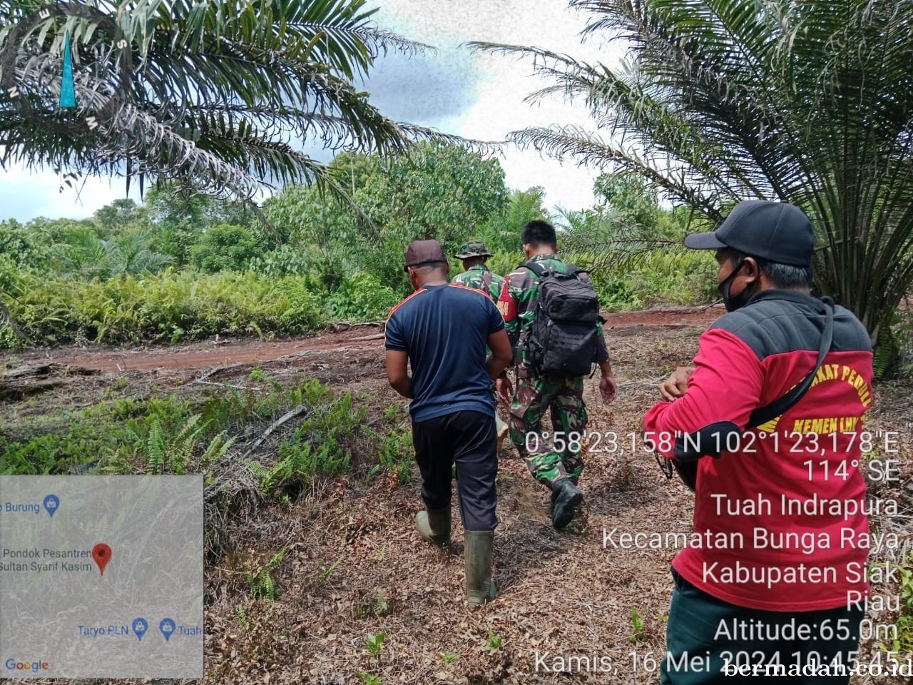 Penanggulangan Karhutla di lintas Wilayah Koramil 06/PWK Sabak Auh, Kamis 16 Mei