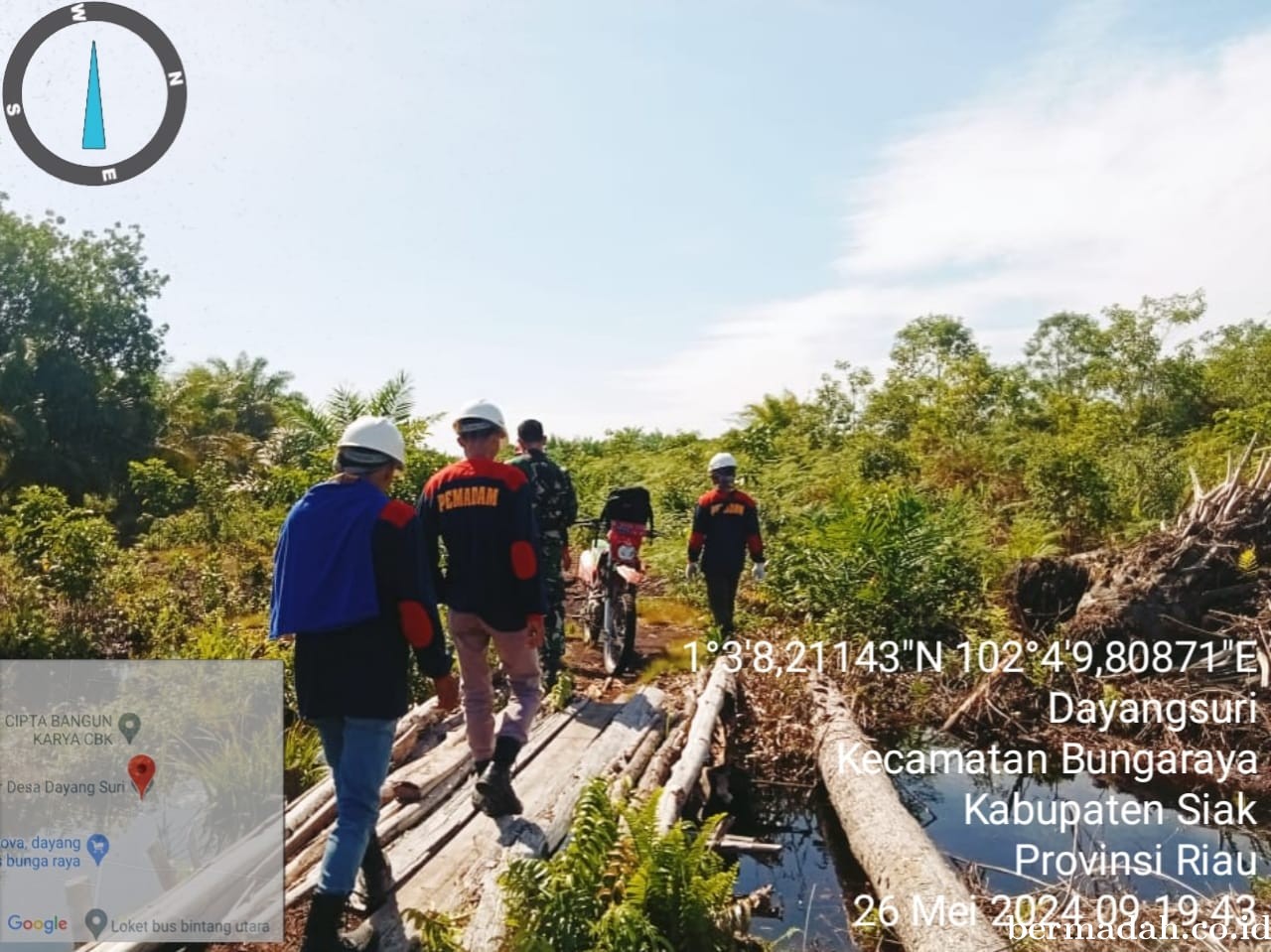 Penanggulangan Karhutla di lintas Wilayah Koramil 06/PWK Sabak Auh, Minggu 26 Mei