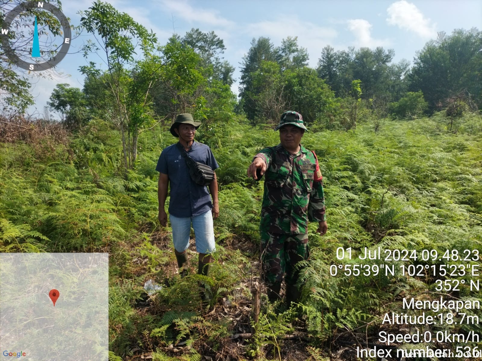 Penanggulangan Karhutla di Wilayah Koramil 02/Sungai Apit, Senin 1 Juli