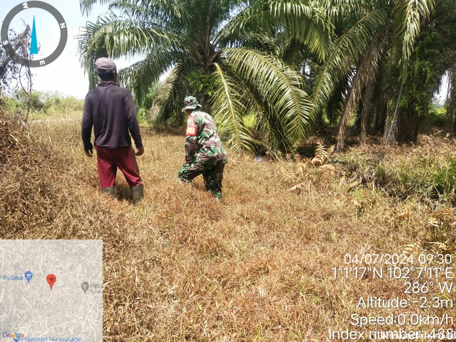 Penanggulangan Karhutla di Wilayah Koramil 02/Sungai Apit, Kamis 4 Juli