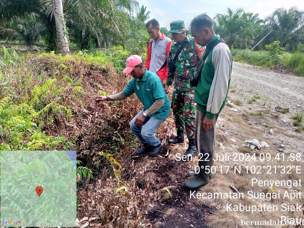 Penanggulangan Karhutla di Wilayah Koramil 02/Sungai Apit, Senin 22 Juli