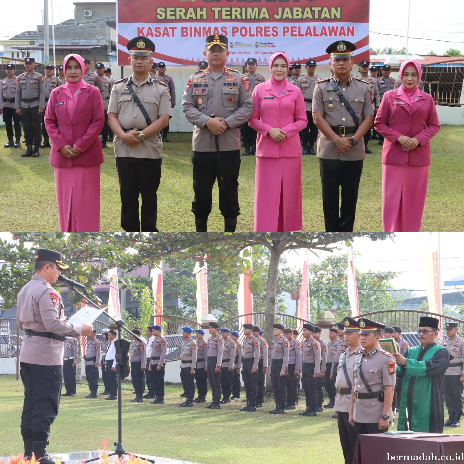 Kapolres Pelalawan Pimpin Sertijab Kasat Bimas Polres Pelalawan