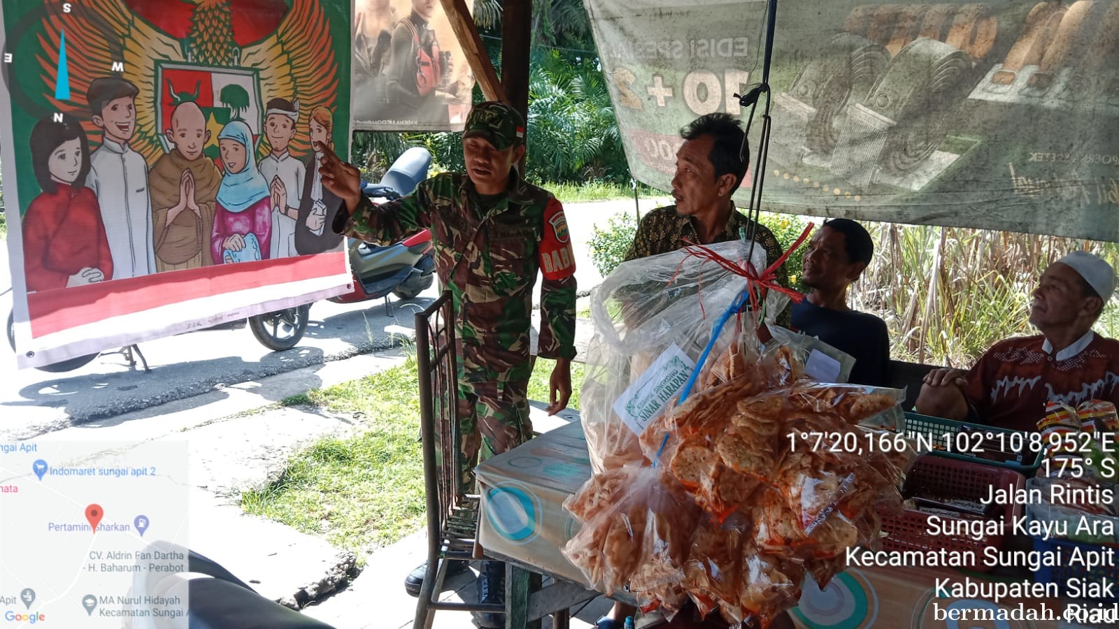 Selasa 3 September, Personil Babinsa Koramil 02/SA Komsos dan Sosialisasi Nilai-Nilai Pancasila