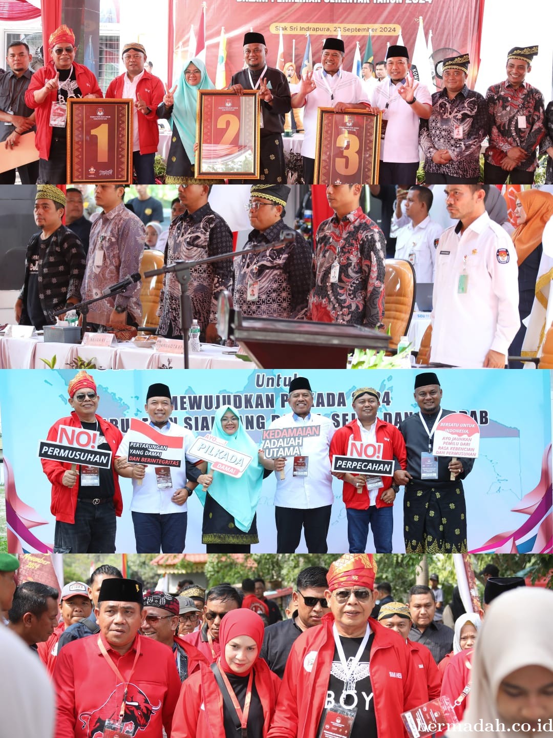 KPU Siak Tetapkan Nomor Urut Pasangan Calon Bupati dan Wakil Bupati Siak