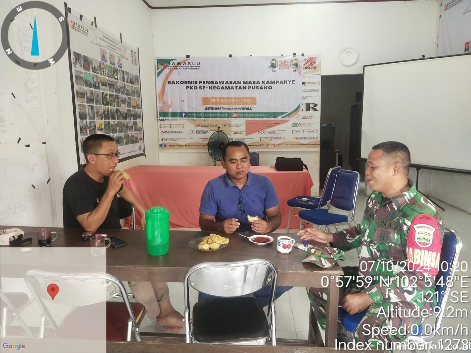 Senin 7 Oktober, Anggota Koramil 02/Sungai Apit Monitoring Pentahapan Pemilukada 2024