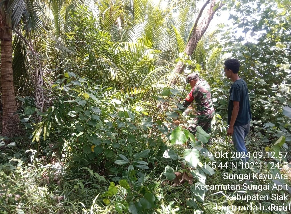 Penanggulangan Karhutla di Wilayah Koramil 02/Sungai Apit, Sabtu 19 Oktober