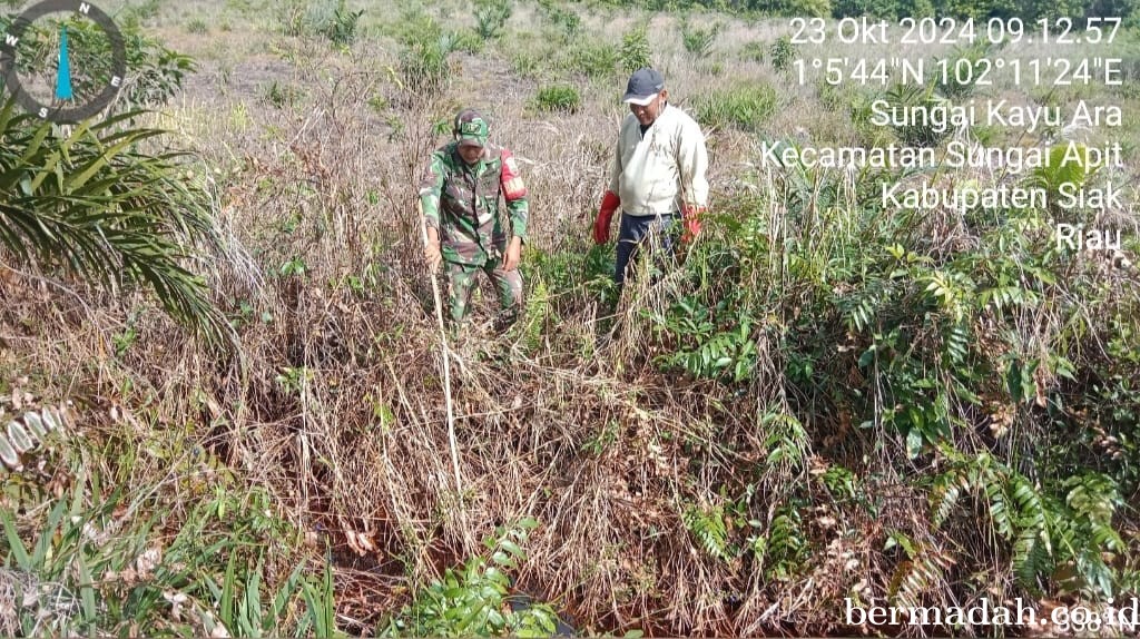 Penanggulangan Karhutla di Wilayah Koramil 02/Sungai Apit, Rabu 23 Oktober