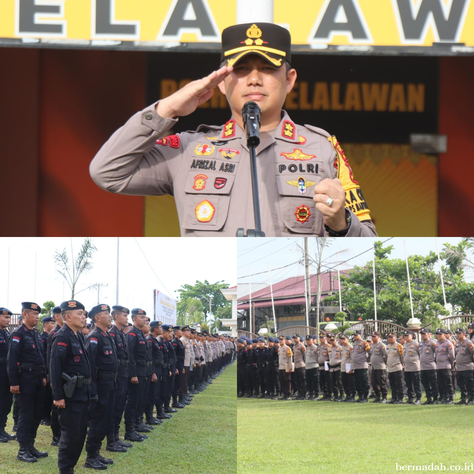 Kapolres Pelalawan AKBP Afrizal Asri Pimpin Apel Pelepasan Personel Sat-Brimob Polda Riau