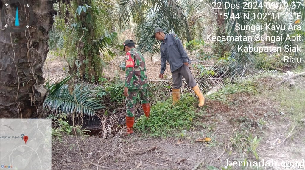 Penanggulangan Karhutla di Wilayah Koramil 02/Sungai Apit, Minggu 22 Desember