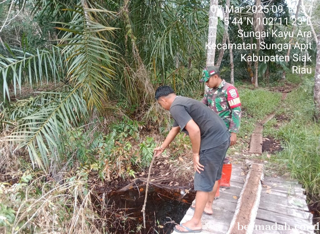 Penanggulangan Karhutla di Wilayah Koramil 02/Sungai Apit, Jumat 7 Maret