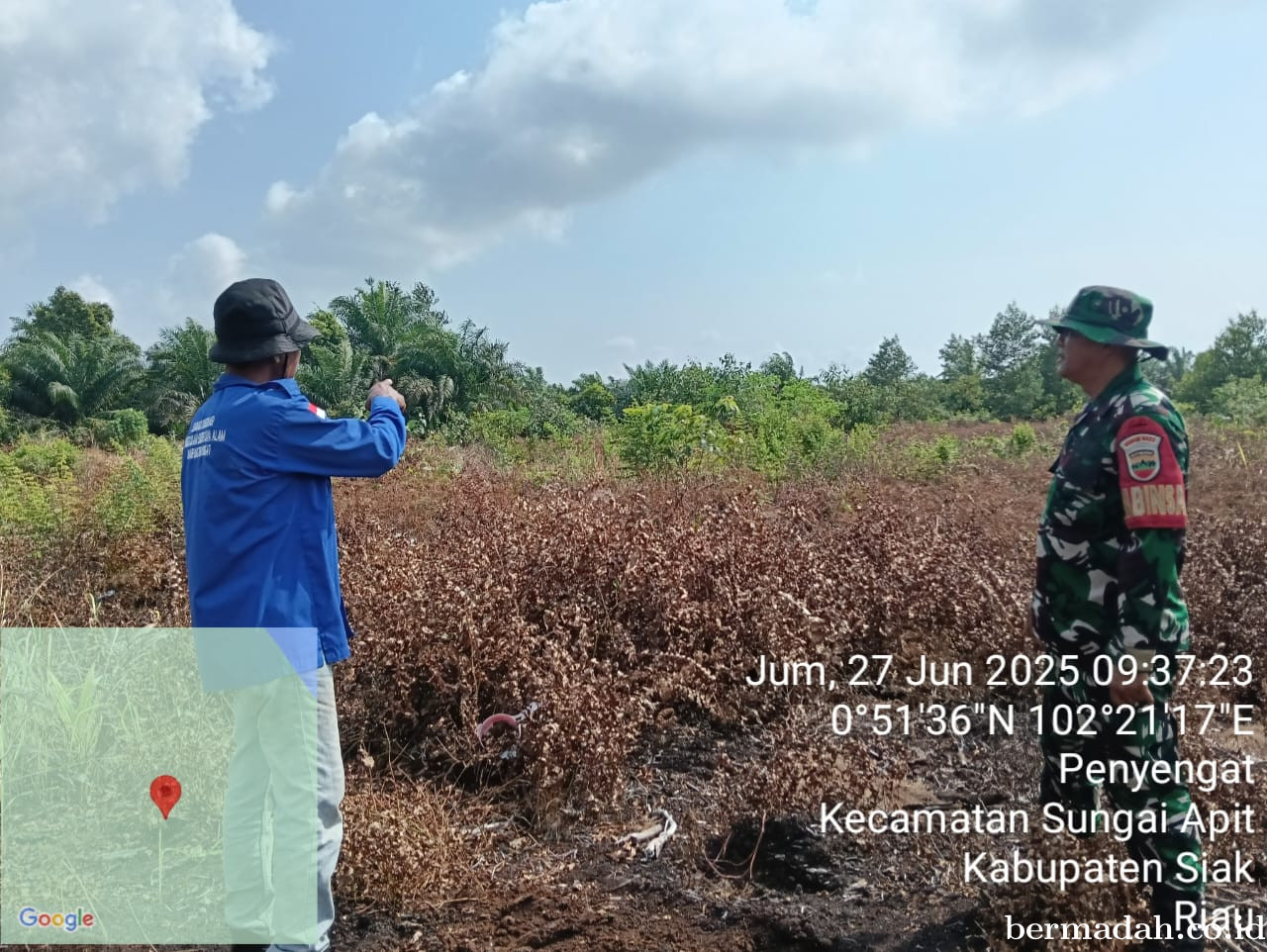 Penanggulangan Karhutla di Wilayah Koramil 02/Sungai Apit, Jumat 27 Juni