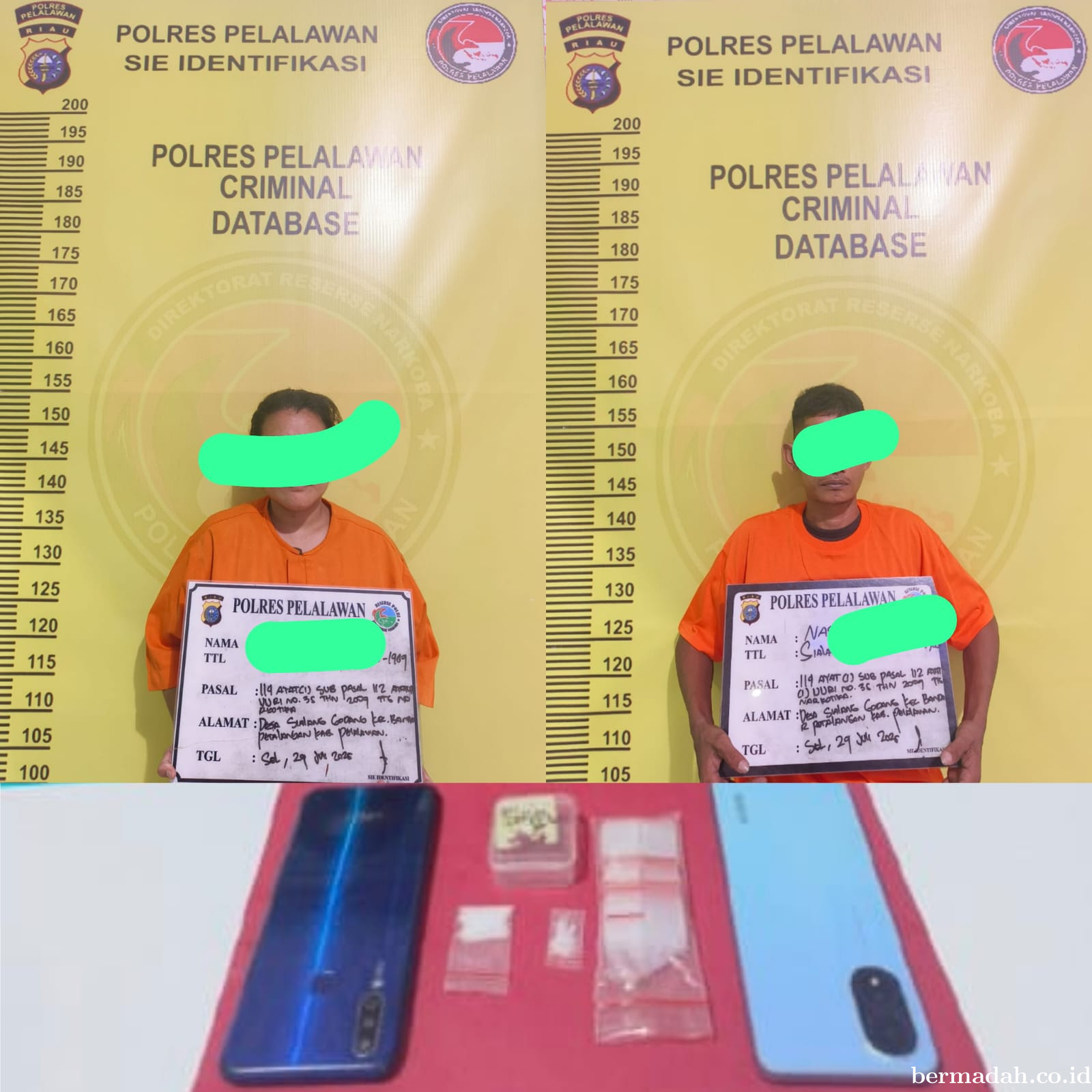 Tim Opsnal Sat Resnarkoba Polres Pelalawan Ungkap Kasus Narkoba di Desa Sialang Godang