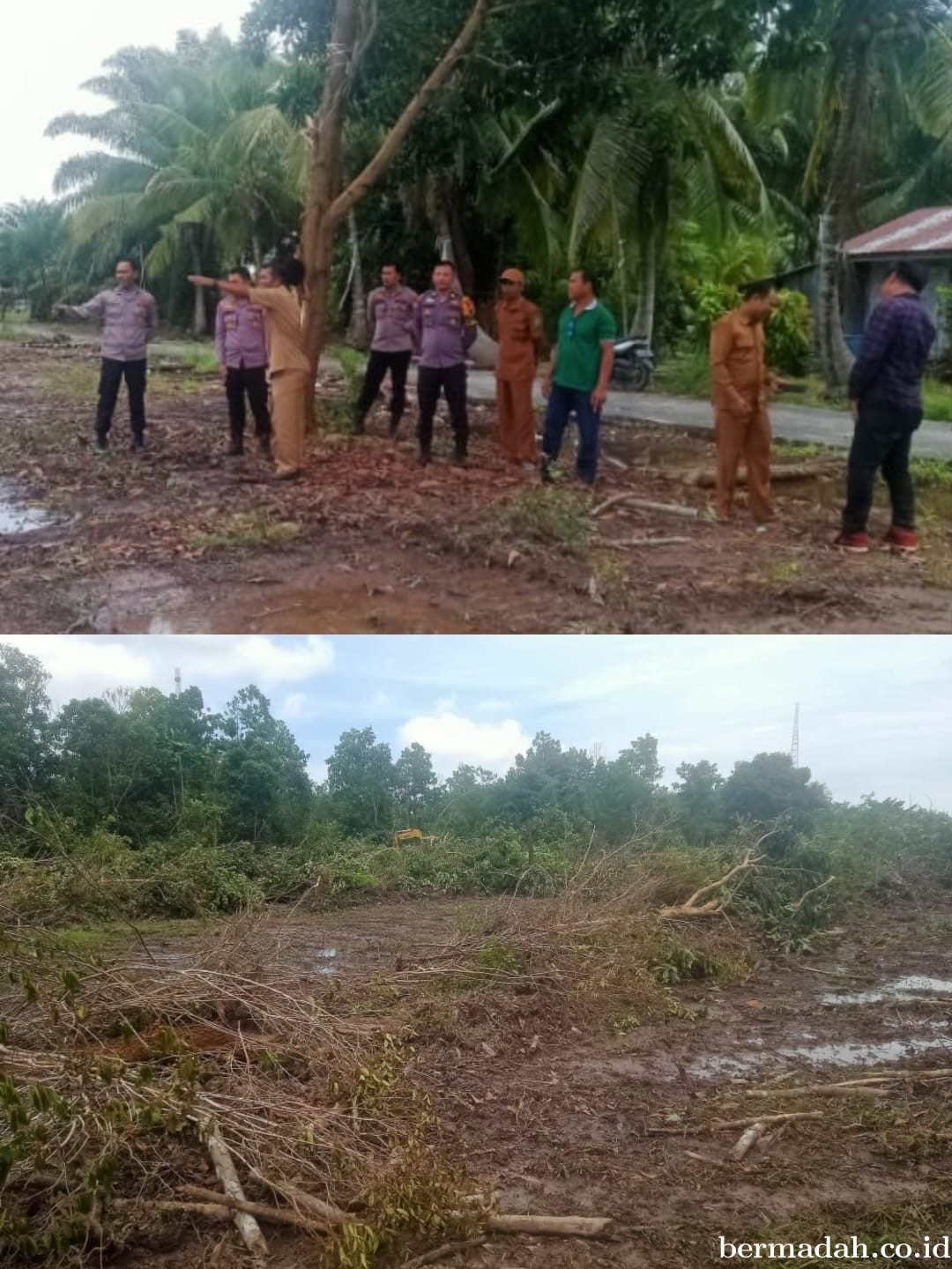 Kapolsek Sungai Apit Tinjau Lahan Tanaman Jagung yang Disiapkan Penghulu Kampung Sungai Rawa