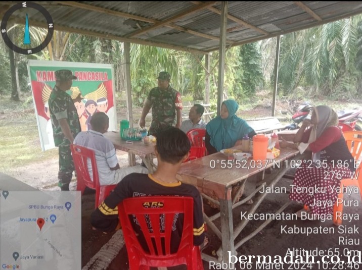 Rabu 6 Maret, Babinsa Koramil 06/Sabak Auh Sosialisasi, Ajak warga Amalkan Nilai-Nilai Pancasila