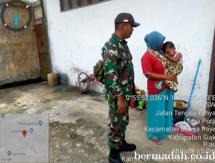 Kamis 7 Maret, Koramil 06/Pwk Sabak Auh Laksanakan pengecekan anak stunting