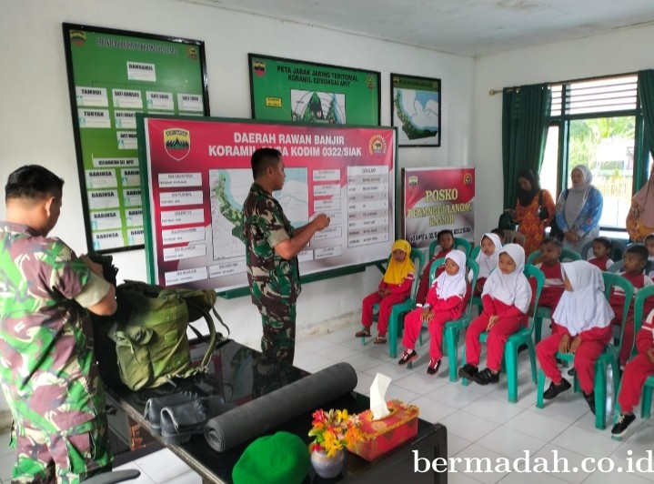 Kunjungan Belajar TK Bangun Insani Tanjung Kuras ke KORAMIL 02/SA Kecamatan Sungai Apit