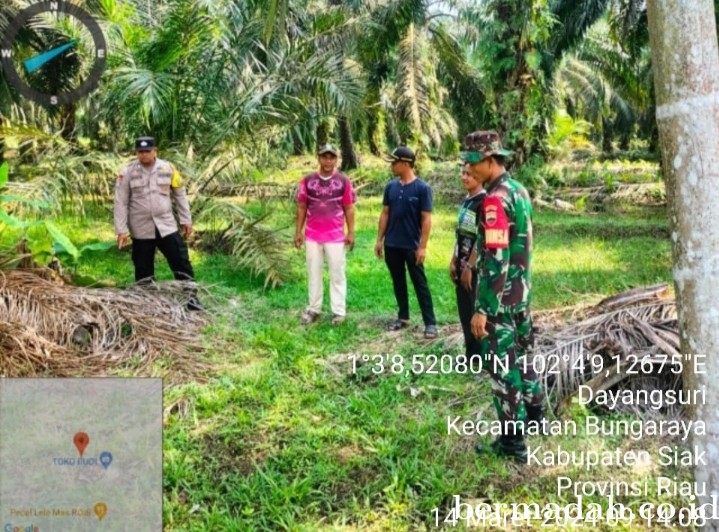 Penanggulangan Karhutla di lintas Wilayah Koramil 06/PWK Sabak Auh, Kamis 14 Maret