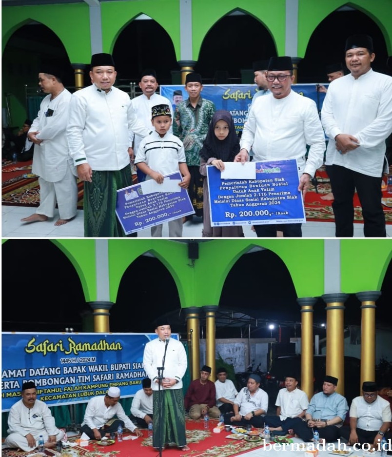Perdana, Tim Safari Ramadan 1445 H Pemkab Siak Kunjungi Dua Masjid