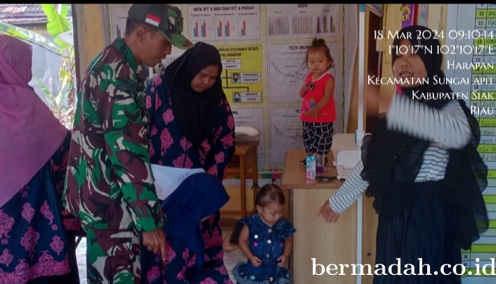 Senin 18 Desember, Babinsa Koramil 02/SA Follow up/mengunjungi anak Asuh Stunting