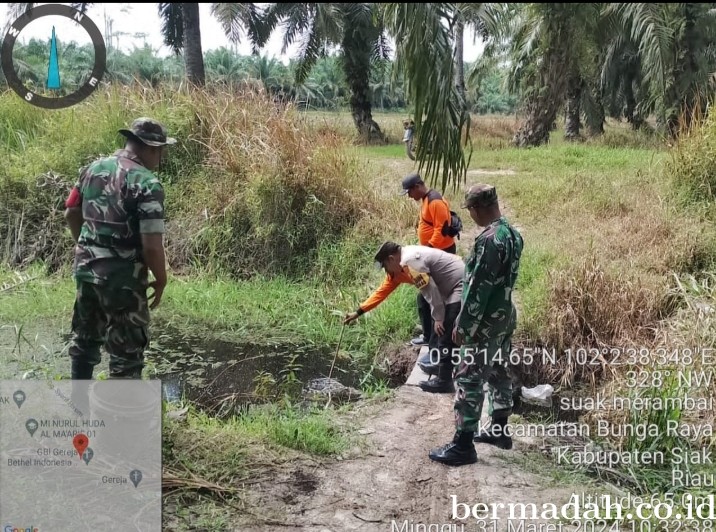 Penanggulangan Karhutla di lintas Wilayah Koramil 06/PWK Sabak Auh, Minggu 31 Maret