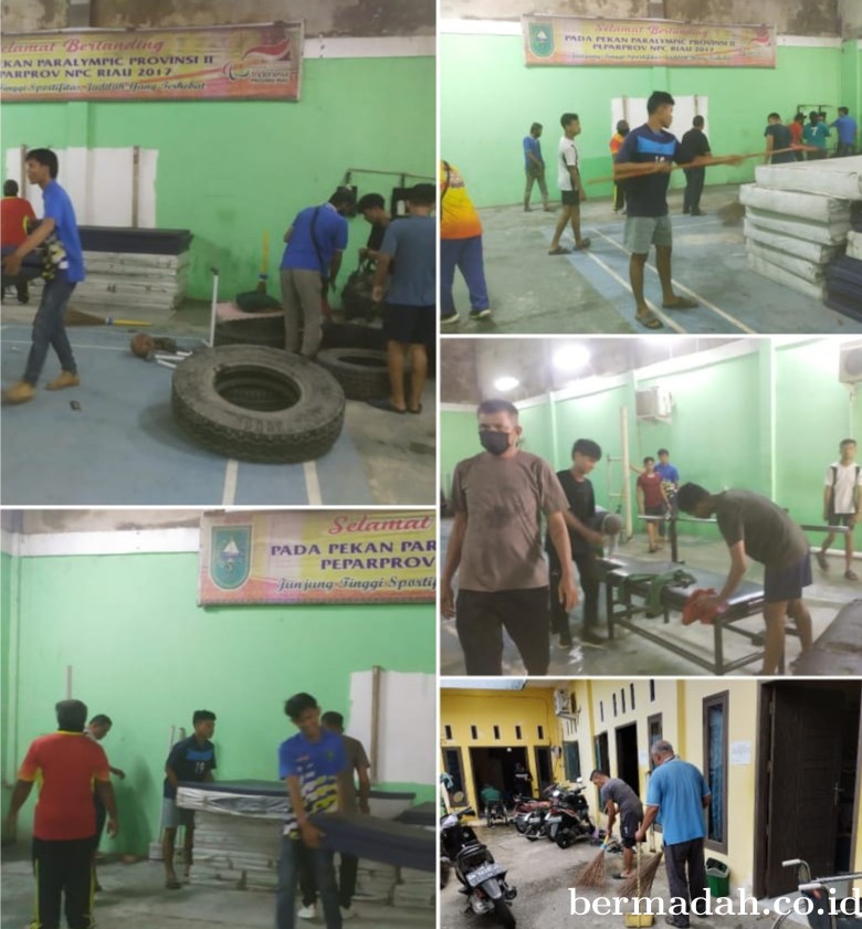 Giat Bersih Sarana dan Prasarana Tempat Latihan Atlet NPC Riau